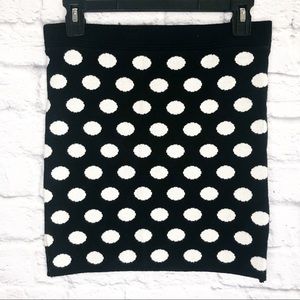 Polka Dot Black & White Pencil Mini Skirt